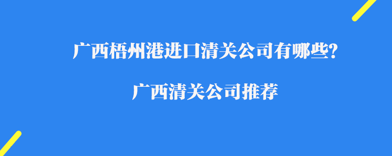 廣西梧州港進(jìn)口清關(guān)公司有哪些？廣西清關(guān)公司推薦