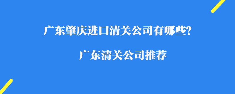 廣東肇慶進(jìn)口清關(guān)公司有哪些？廣東清關(guān)公司推薦