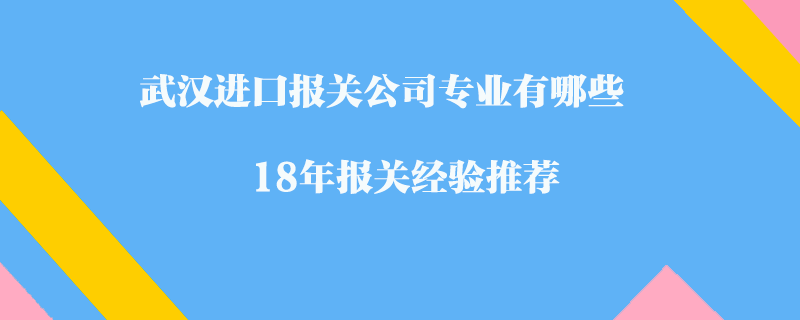 武漢進口報關公司專業(yè)有哪些?18年報關經驗推薦