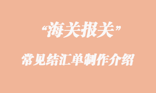 常見(jiàn)結(jié)匯單制作介紹