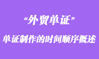 單證制作的時(shí)間順序概述