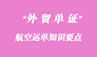 航空運(yùn)單知識要點(diǎn)